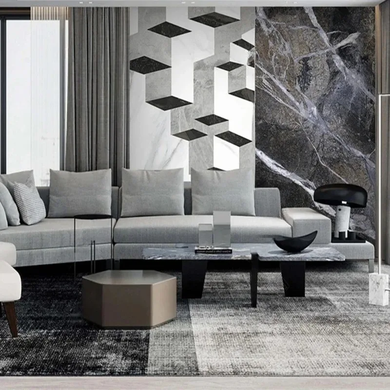 Abstract Marble 3D Wall Mural Geometric Pattern Wallpaper for Living Room Bedroom Sofa TV Background Wall Home Interior Decor