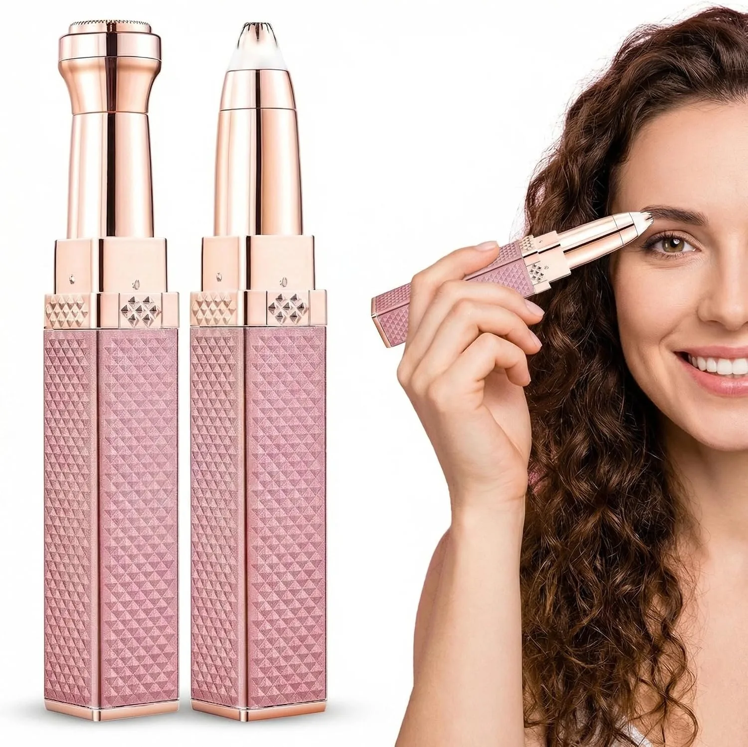 Eyebrow Facial Hair Remover for Women 2 in 1 Rechargeable Electric Hair Removal Device for Face Eyebrows Lips Trimmer