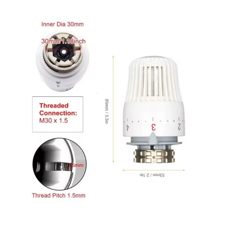 Accessory Valve Head Replacement Sensor Head Thermostatic ABS + PC Engineering Plastic Bronze M30x1.5 NEW Radiator Valve