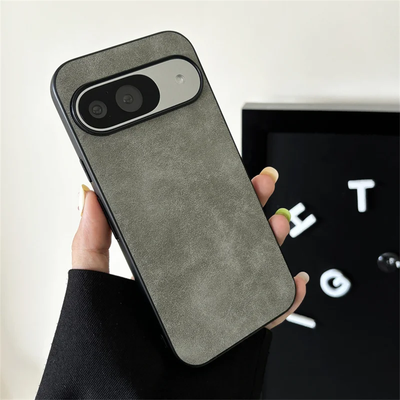 New Retro Luxury Solid Color PU Leather Phone Case For Google Pixel 9 Pro XL High Quality Phone Shockproof Protective Back Cover