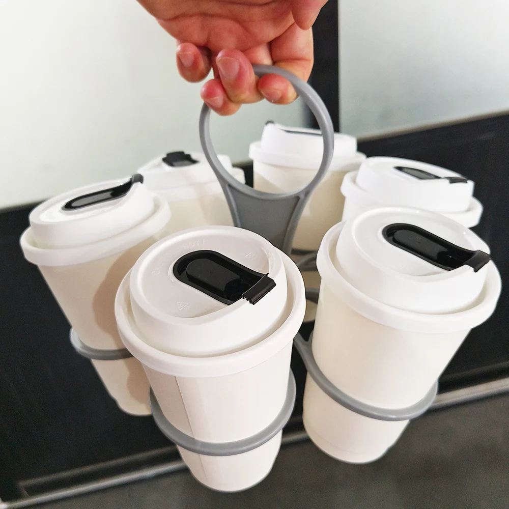 Portable Party Glass Carousel Coffee Cup Handle Holder - Multi-Function Rotating Stand for Beverages