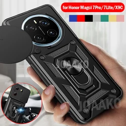 Armor Case for Honor Magic 7 Lite Magic7 Pro X9C 5G Cover Slide Camera Lens Protection with Ring Stand Coque Fundas Capa