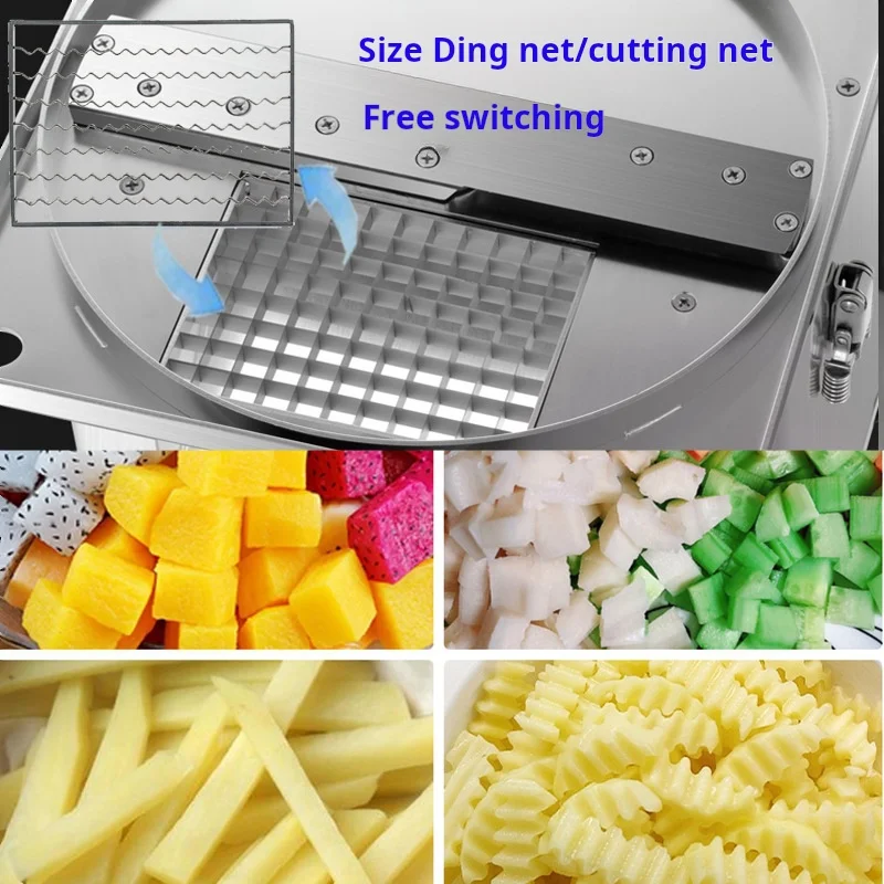High Efficiency Vegetable Fruit Dicing Machine, Multifunctional Precise Dicer for Potato Carrot Tomato