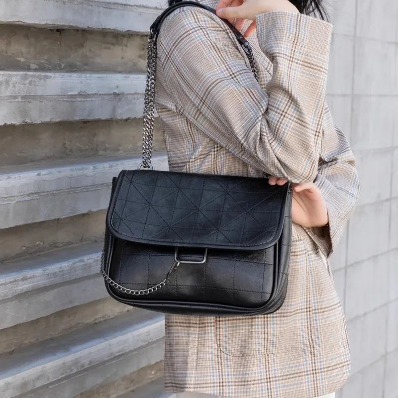 Formeki, recién llegados, bolso de hombro para mujer, cadena a cuadros, diseño Retro de lujo, bolso cuadrado, bolso femenino de alta calidad