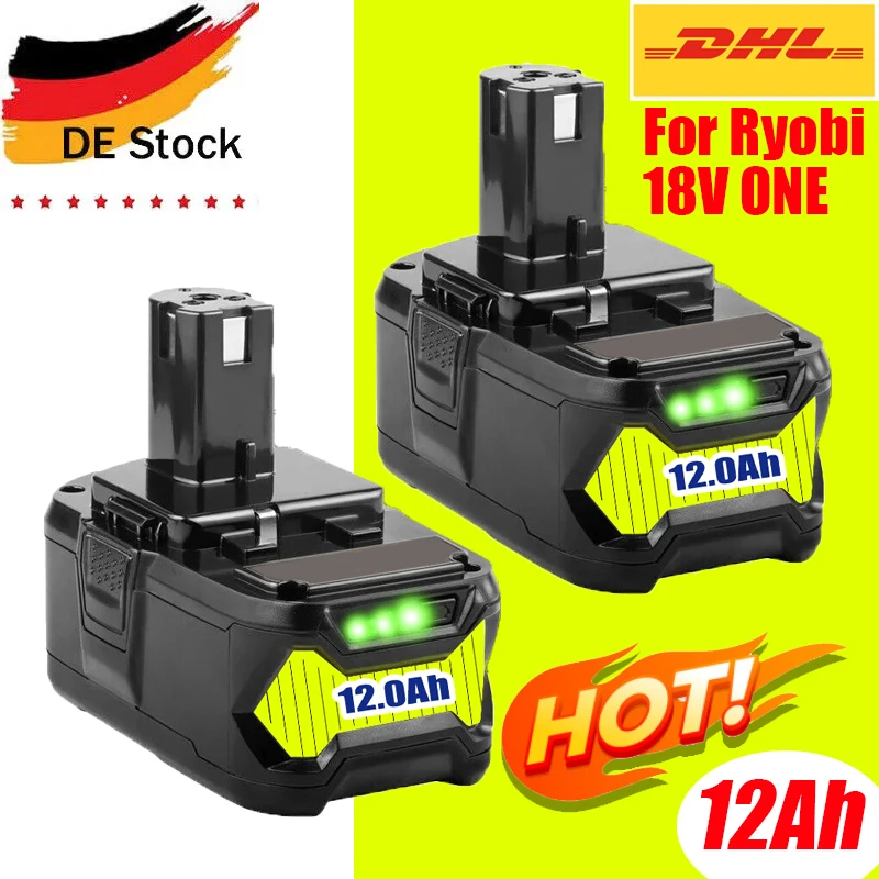 

For RYOBI P108 Power Tools18V One+ Plus Battery 12Ah Real capacity, no false labeling P104 P107 RB18L50 RB18L20 P108