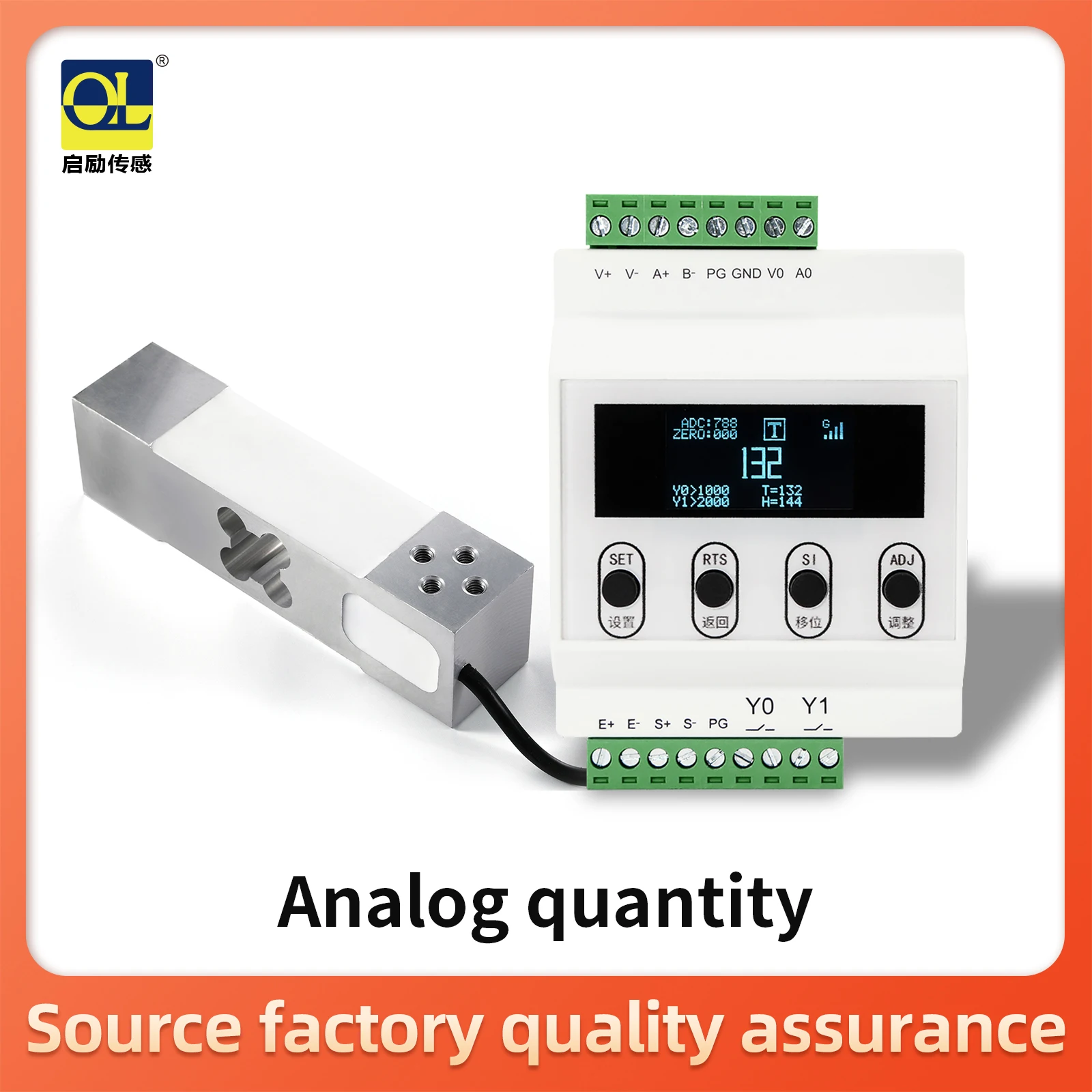 

Load sensor with display indicator, compression force test, weight pressure output load cell kg Transmitter display instrument