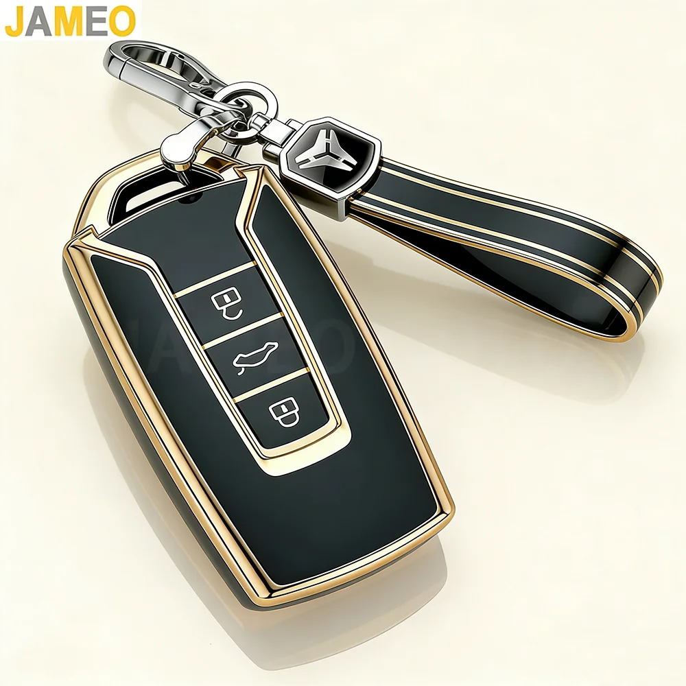 

TPU Remote Key Case Cover for VW Volkswagen Touareg EL Auto Key Shell Fob Protector Bag Holder Key Chain Auto Accessories