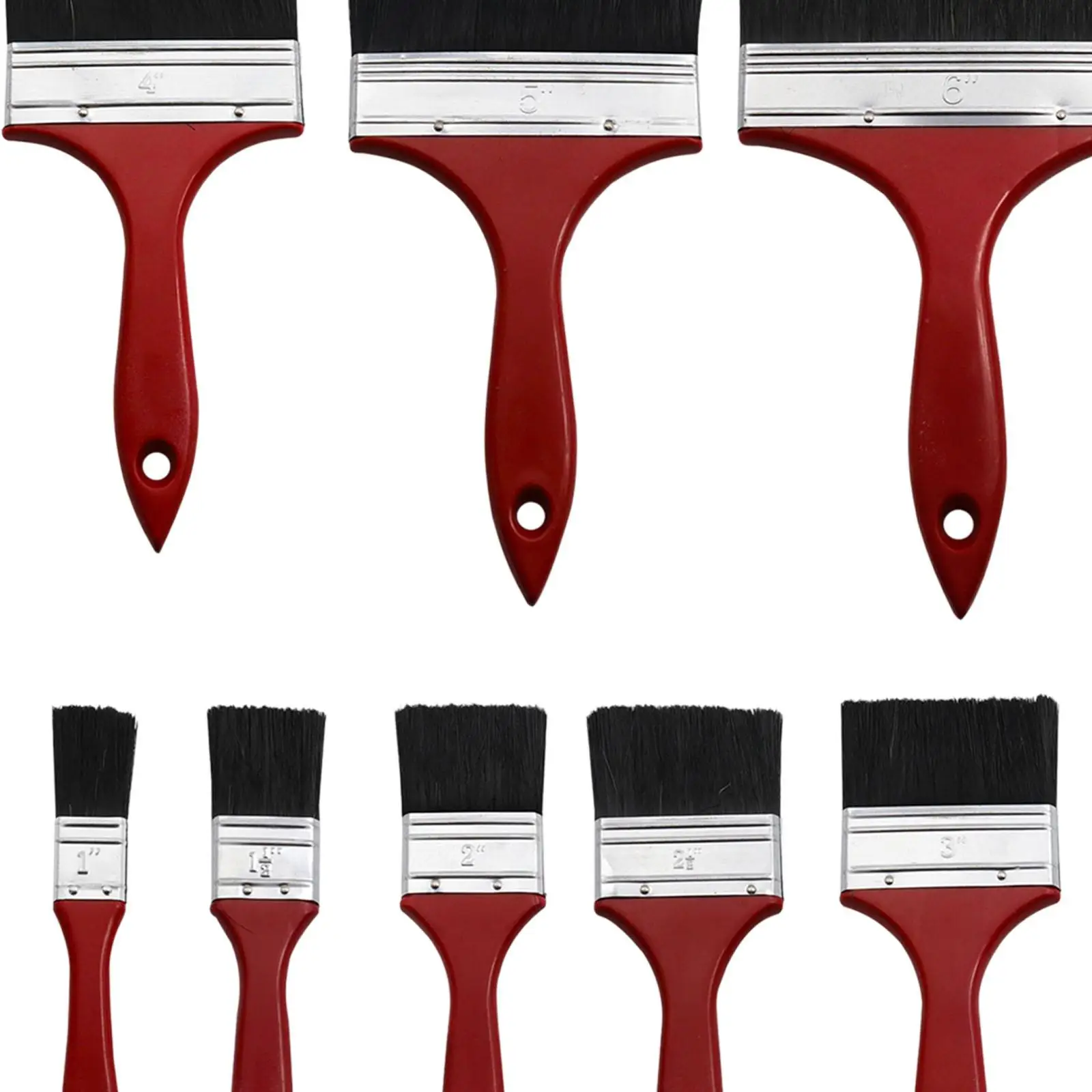 8 Pieces Paint Brushes with Red Handle Cleaning Polishing,Professional Practical Tools,Multifunctional for Art Glue Primer