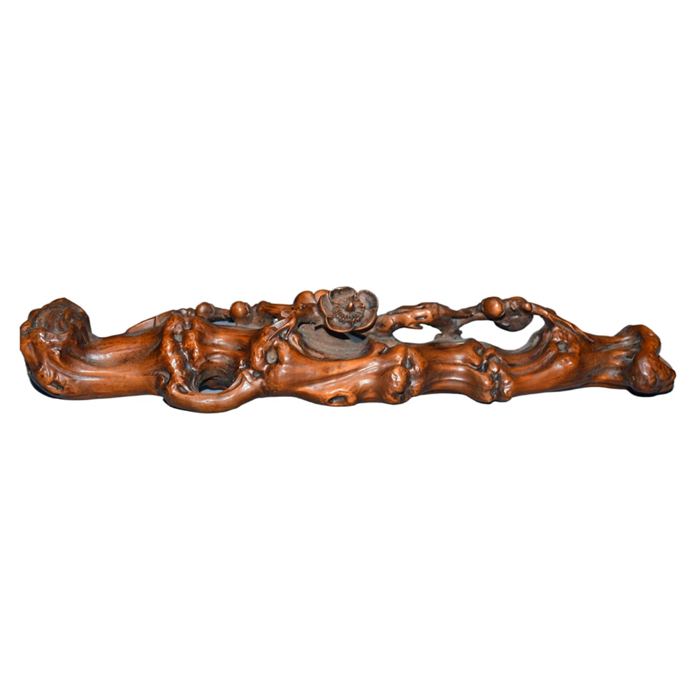 Brûleur d'encens artisanal en bois, repose-brosse en fleur de prunier, décor sculpté chinois, grâce, pureté de la perséverance, bénédiction, harmonie