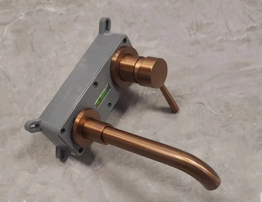 Brushed Rose Gold Basin Faucet Single Handle Sink Tap Hot and Cold Ceramics Cartridge Bathroom Mixer 21CM Copper Spout
