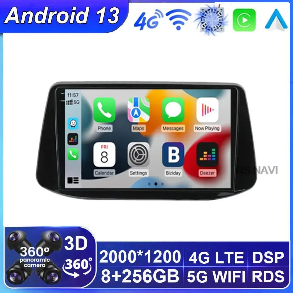 

Android 13 Car Rodio for Hyundai I30 2017 2018 Carplay Auto MultimediaVideo Player Navigation Head Unit WIFI+4G 360 Camera GPS