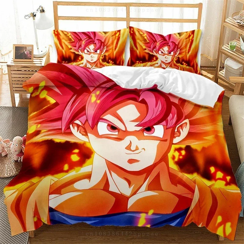 Duvet Cover Dragon Ball Bedding Set Double Single One Duvet Cover Two Pillowcases Children's Holiday Gift Soft and Comfortable