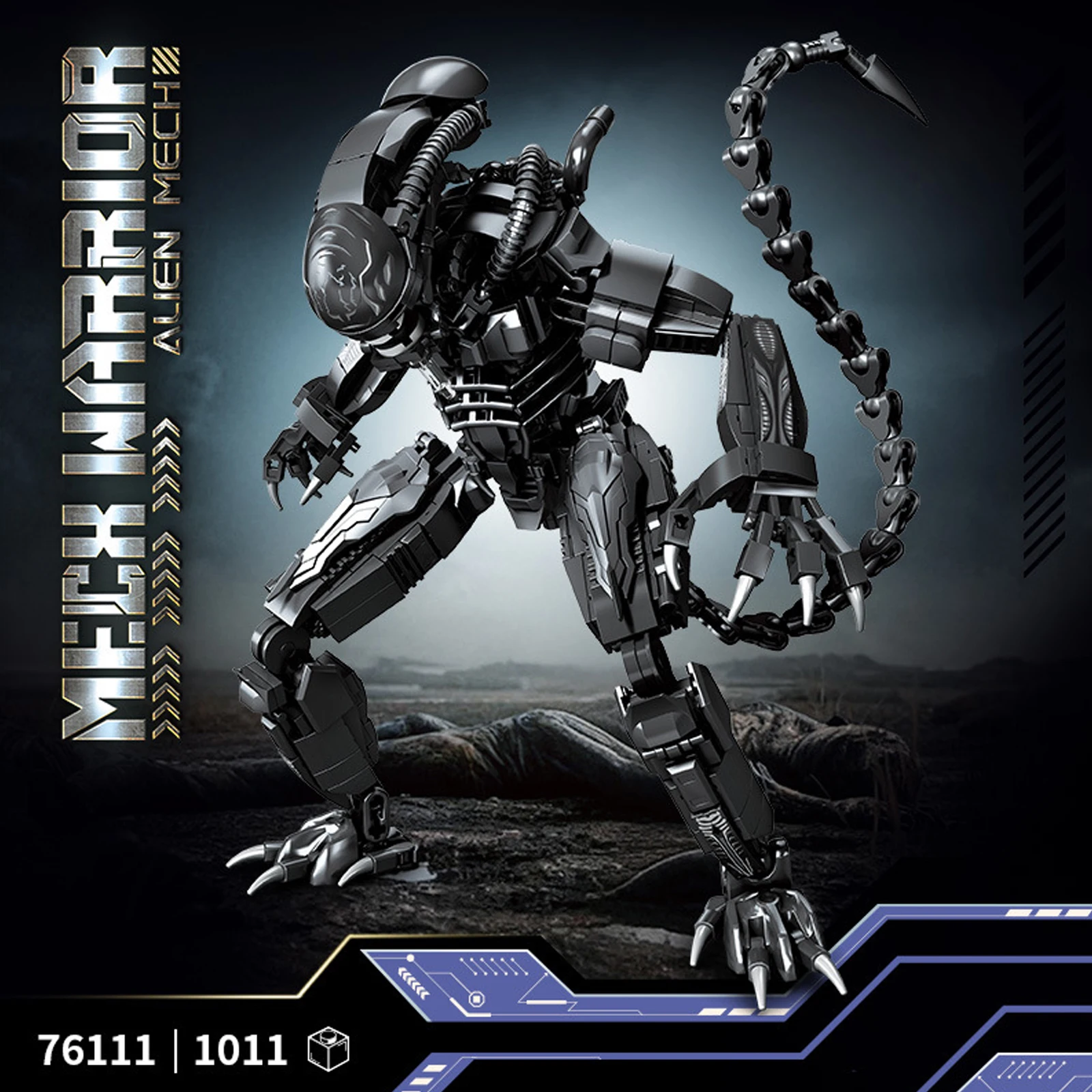 

1011 шт., фигурка воина-инопланетянина, модель с подставкой, строительные блоки, чужой монстр, настольные украшения, игрушка MOC для мальчиков, креативные подарки