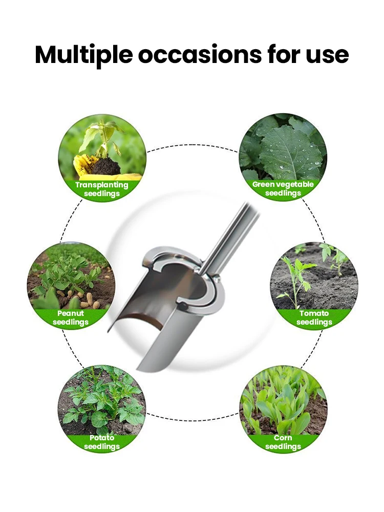 Transplantador de tubos de plántulas de jardín, piezas de máquina de plantación de mano, herramienta de Trasplante de flores