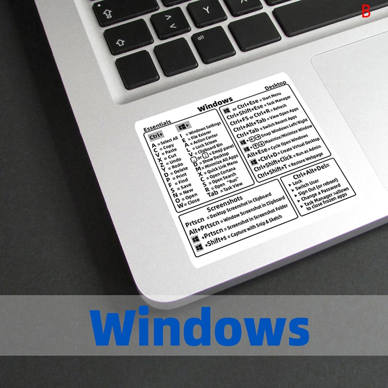 【Windows PC Reference Keyboard Shortcut Sticker For PC Laptop Desktop MACBOOK Laptop Software Shortcut Sticker】