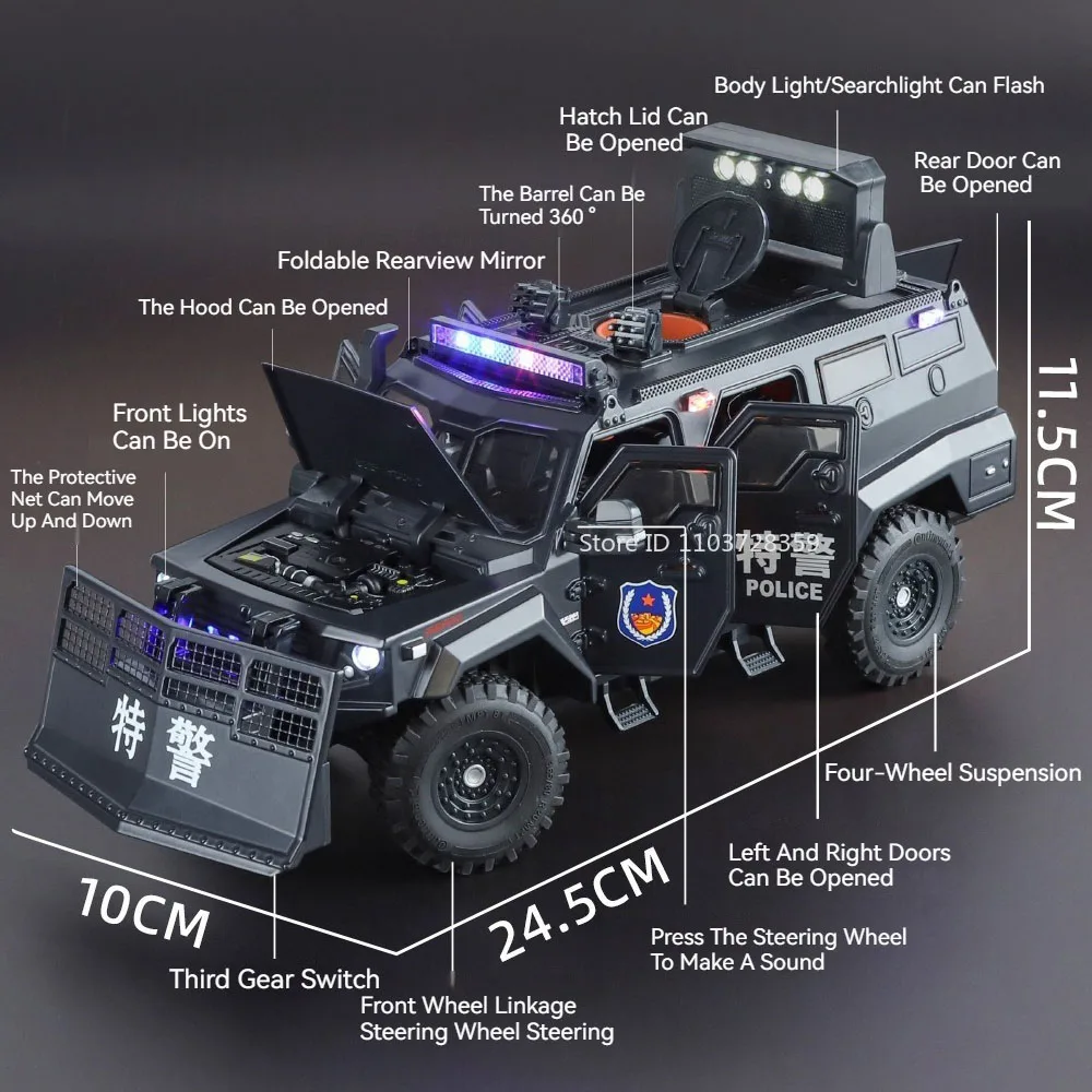 1:24 sabre dente spinosaurus morto veículo blindado modelos de brinquedo metal diecast som luz portas abertas puxar para trás para crianças presentes