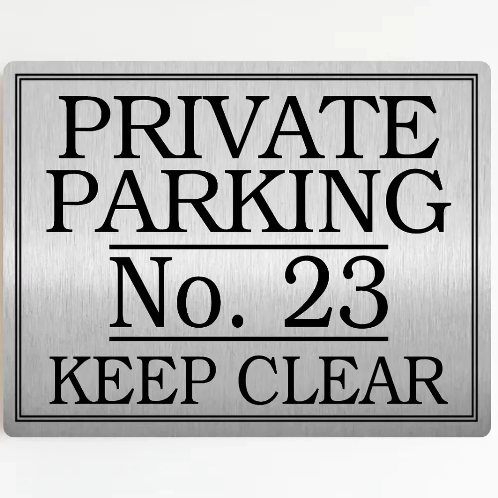 Customized Composite aluminum-plastic panel Private Parking Wall Sign Plaque Gold / Silver Vinyl Stickers Coloured