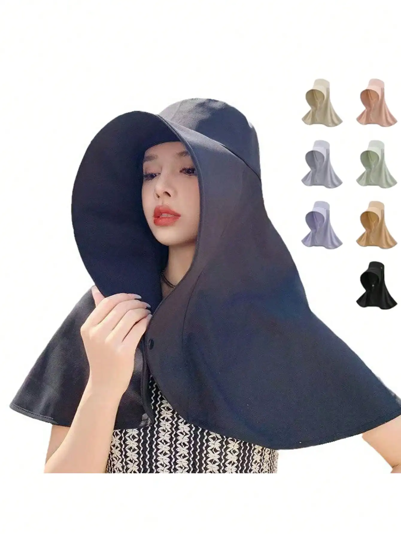 

Sun Hats for Women Sun Protection Wide Brim Shawl with Neck Flap Hiking Visor Hat Outdoor Summer Beach