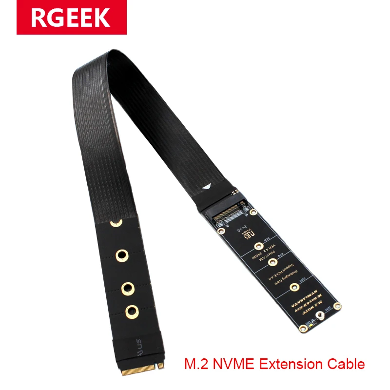 

RGEEK PCIE4.0 M.2 NVME Extension Cable M Key SSD Riser Card Adapter For 2230 2242 2260 2280 M.2 PCI-e M2 NGFF SATA SSD