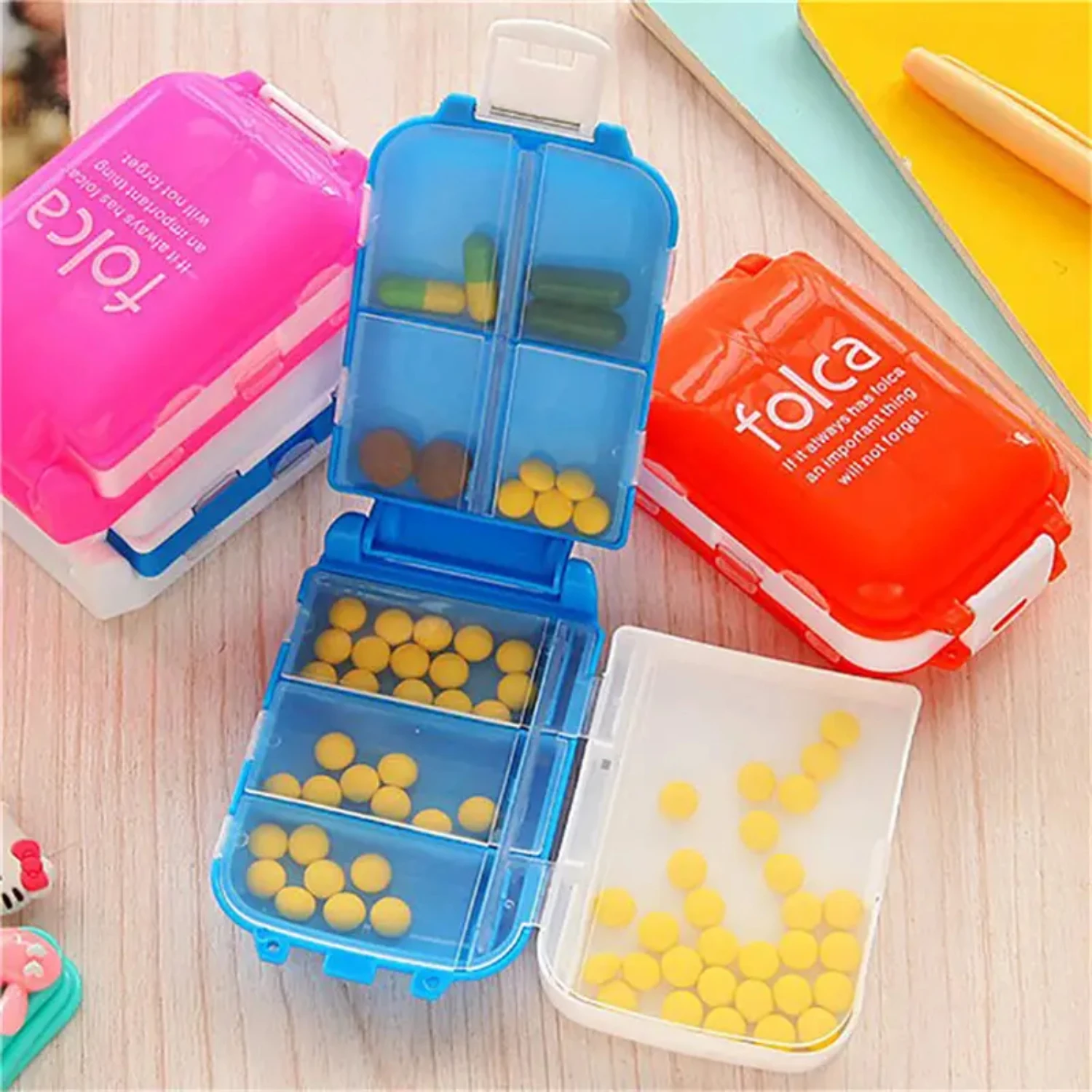 Portable Mini Sealed Medicine Box with Large Capacity, Multifunctional Storage Box, Three-stage Design for 7 Days A Week Pill Ca