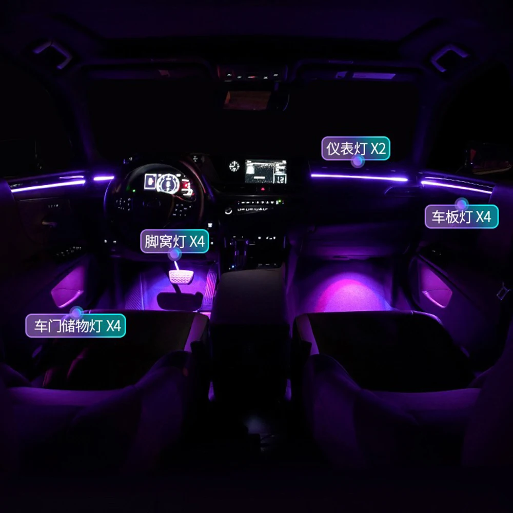 Suitable for Lexus RX 2016-2020 LED Ambient Light  Atmosphere Light Interior Modification 64-color Trim Light Original Button