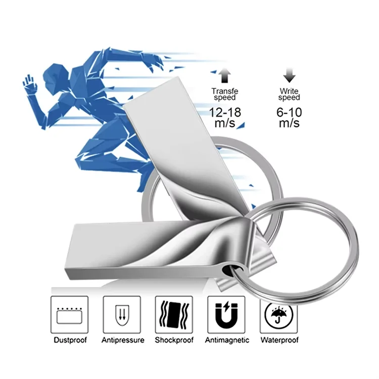 10 Stück 2.0/3.0 Hochgeschwindigkeits-USB-Stick mit Individuellem Logo 4GB 8GB 16GB 32GB 64GB 128GB Metall-USB-Stick mit Schlüsselanhänger als Geschenk – Detail 4