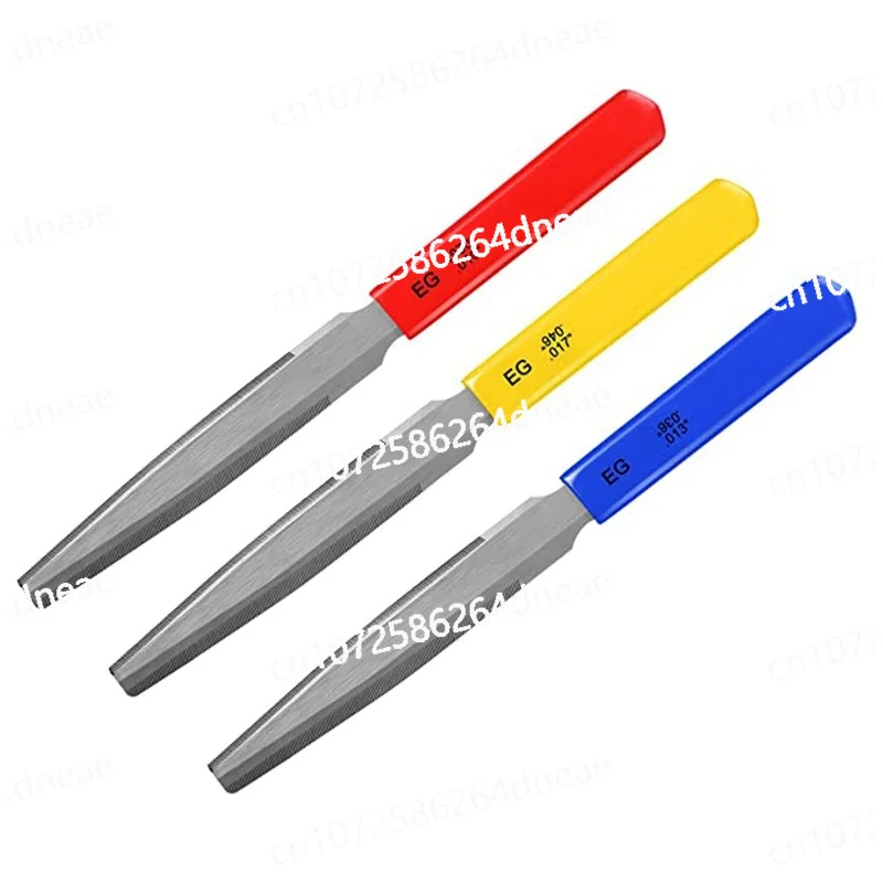 3 Pieces Tapered Guitar Nut File Nut Slotted File Set Kit Double Edge Wire File Electric 7.6 Inches