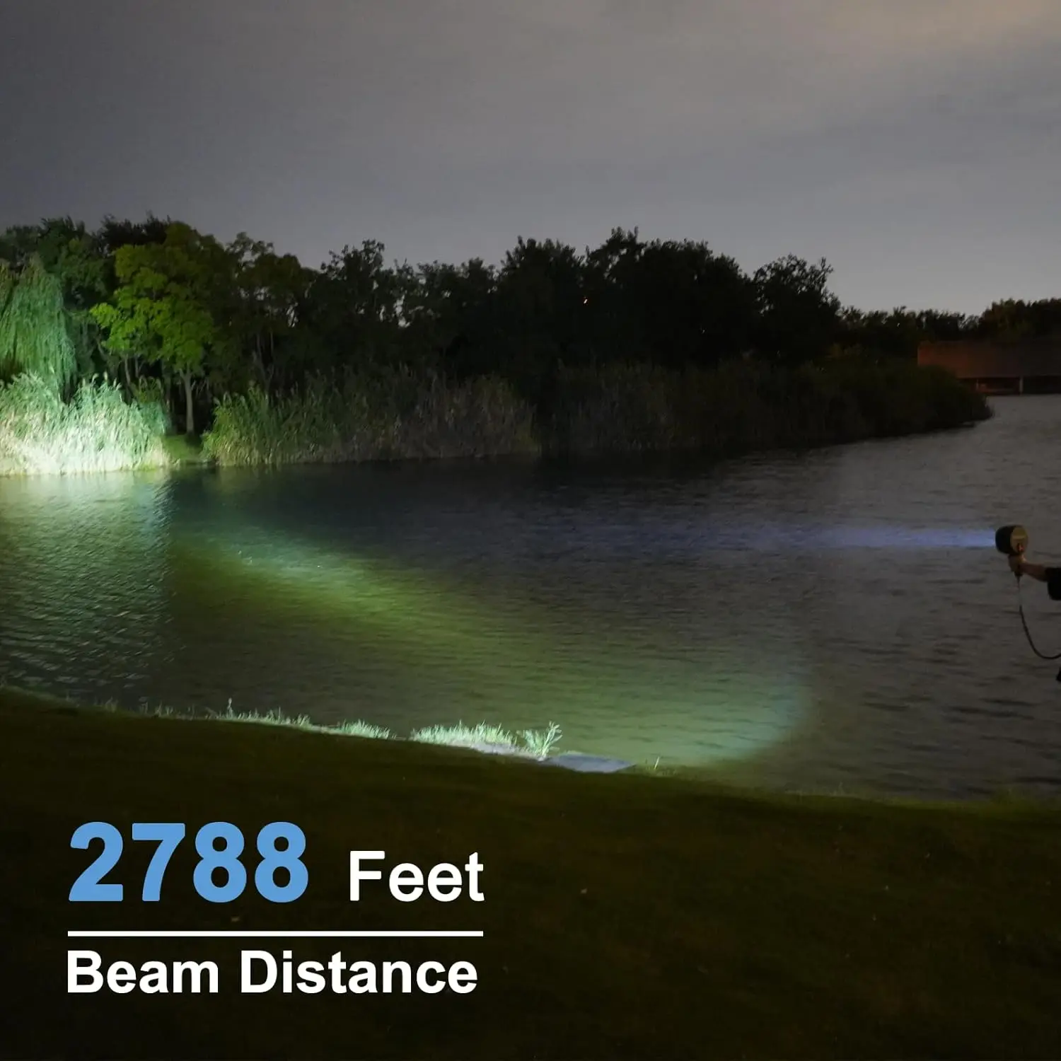 2000 Lumen HID Spotlight with Adjustable Beam for Automotive, Outdoor, and Emergency Use