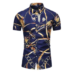 5XL 6XL 7XL Shirt Men Summer New Fashion Personality Printed Short Sleeve Shirts Men 2023 Casual Plus Size Beach Hawaiian Shirt