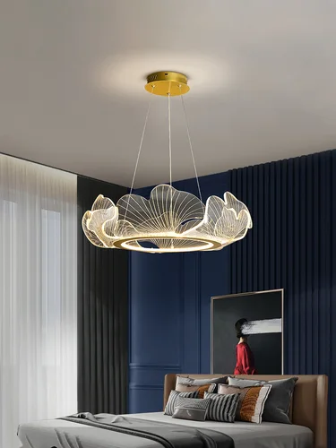 Candelabros de techo modernos para dormitorio, lámpara Led regulable con control remoto para decoración de niña, sala de estar