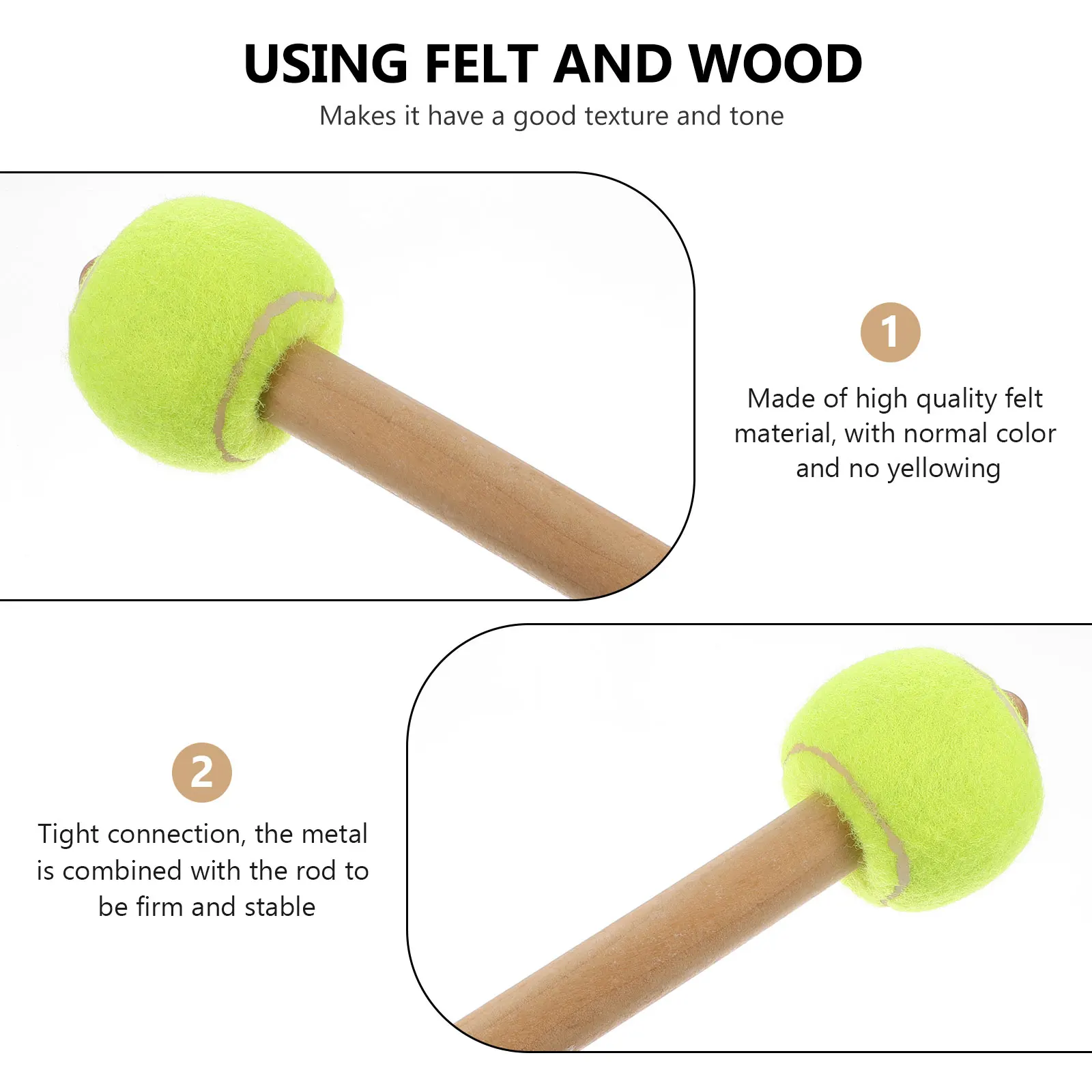 

Mallet Wooden Percussion Stick For Drum Mallets Beginner Snare Drumstick Instrument Part Music Gadget