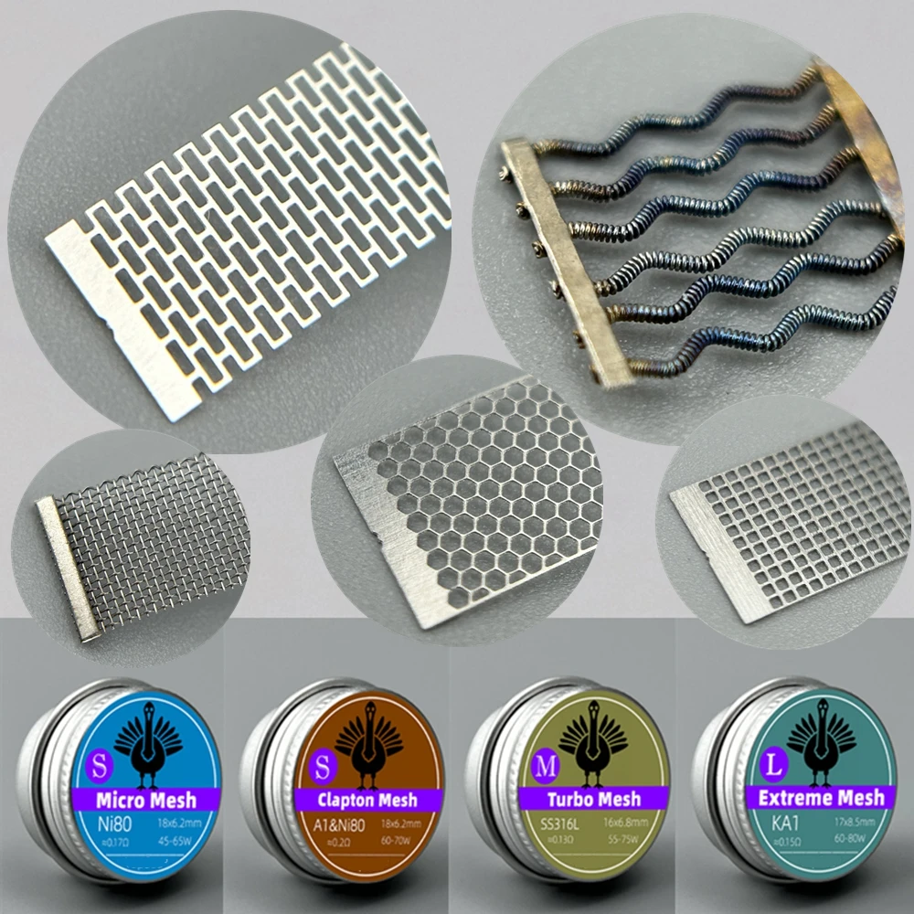 

6.2/6.8/8/8.5mm Width Micro/Turbo/Clapton Mesh A1/Ni80/SS316L NexMesh Tools Coil For ZX II/Kylin M/Profile/Z Series