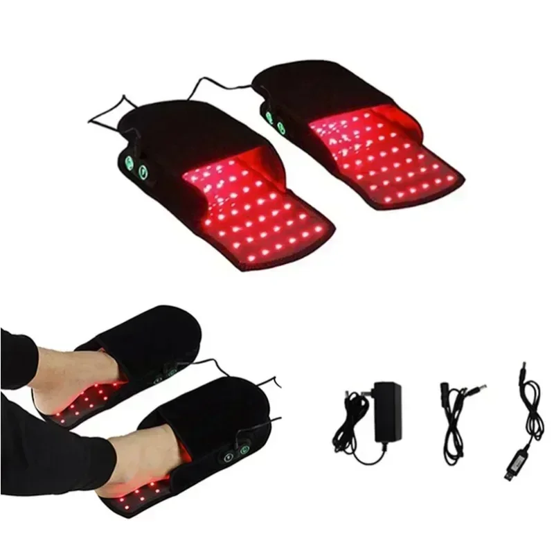 2024 New Arrival Rechargeable Control Foot Pain Relief 660850nm Red Light Therapy Home Portable Slippers