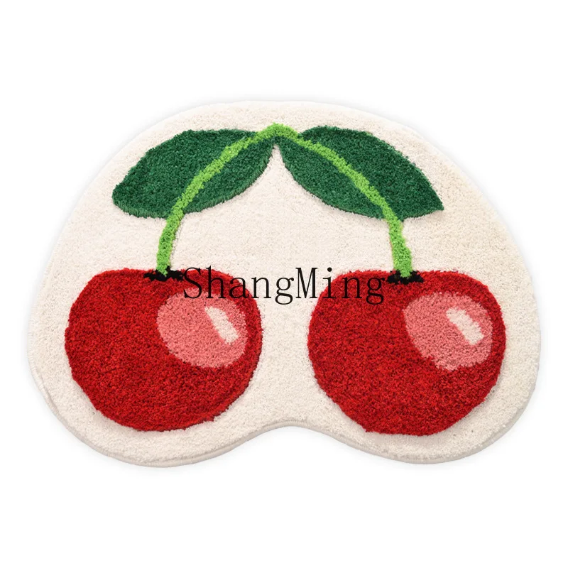 

PYH special-shaped flocking fruit floor mat, study door foot pad, household dirt-resistant bathroom non-slip mat
