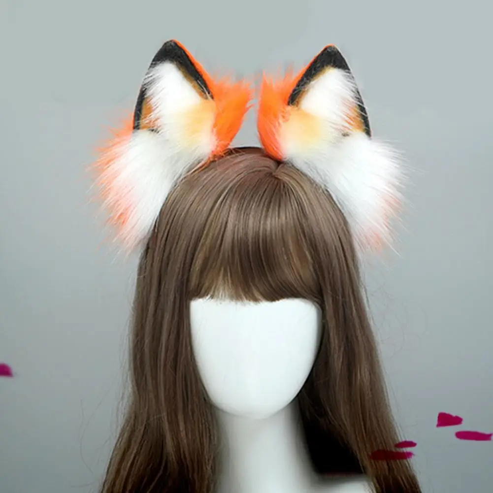 Handmade Faux Ears Plush Headband para Cosplay, Quadro elástico, Hoop de cabelo, exclusivo Faux Fox Ears, Festas de Halloween