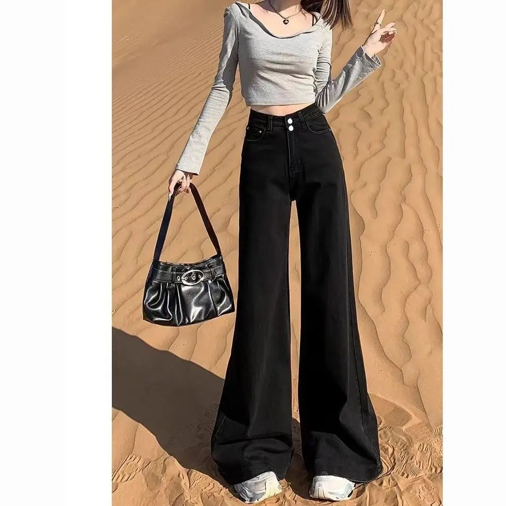 Wide Leg Pants Elastic Waist Womens Winter Plush Ribbed Lounge Homewear Warmth Elasticity Gentle Thickened Fleece Trousers Retro