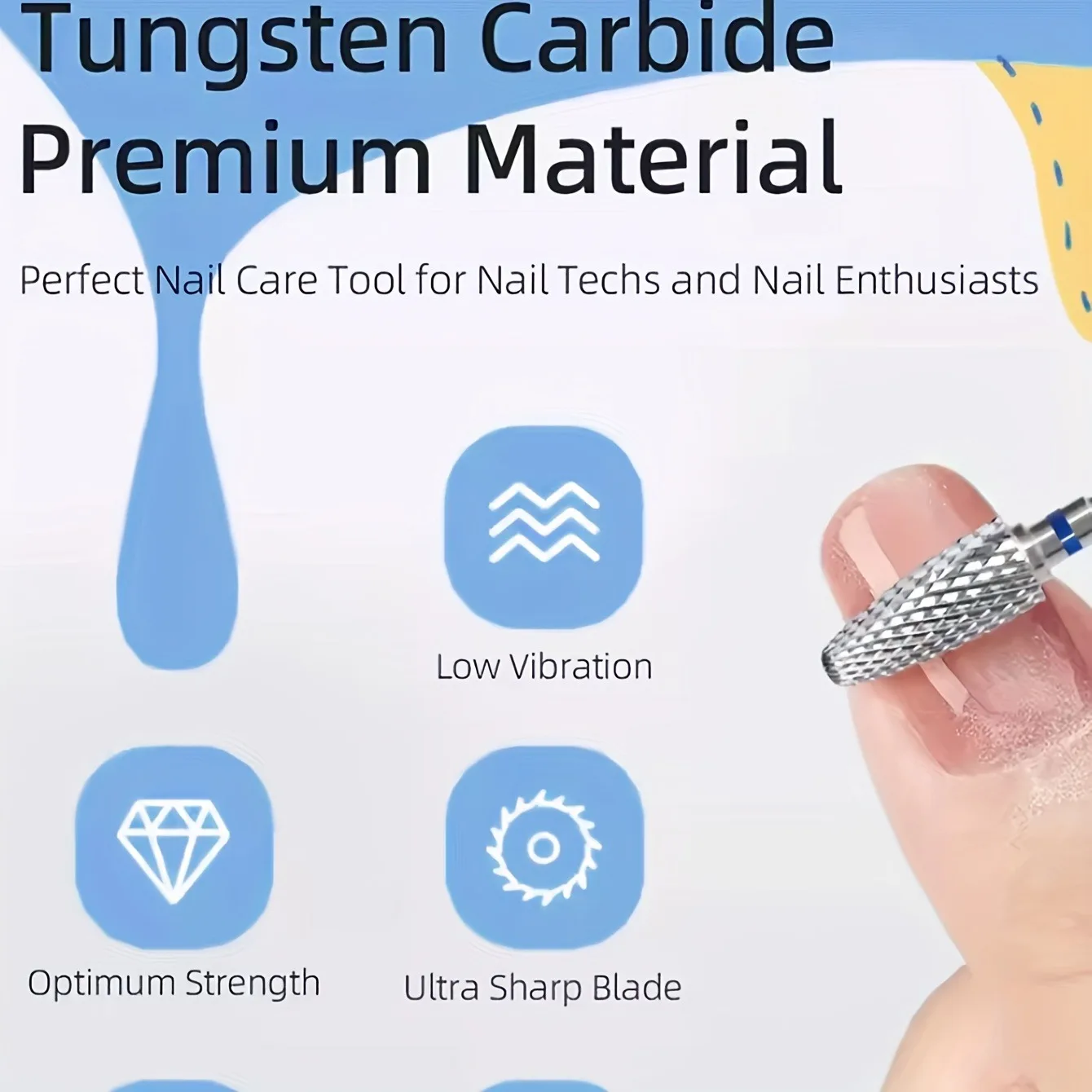 1 قطعة أو 5 قطع لقم مثقاب أظافر من الفولاذ التنغستن، مناسبة لإزالة طلاء الأكريليك والجل وأدوات الأظافر #2