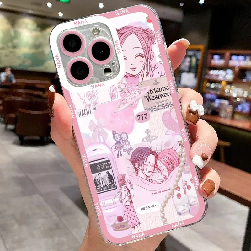 Anime Nanas hachi Phone Case For iPhone 16 15 14 13 12 11 Mini Pro Max X XR XSMax 7 8 Plus SE20 Transparent Cover