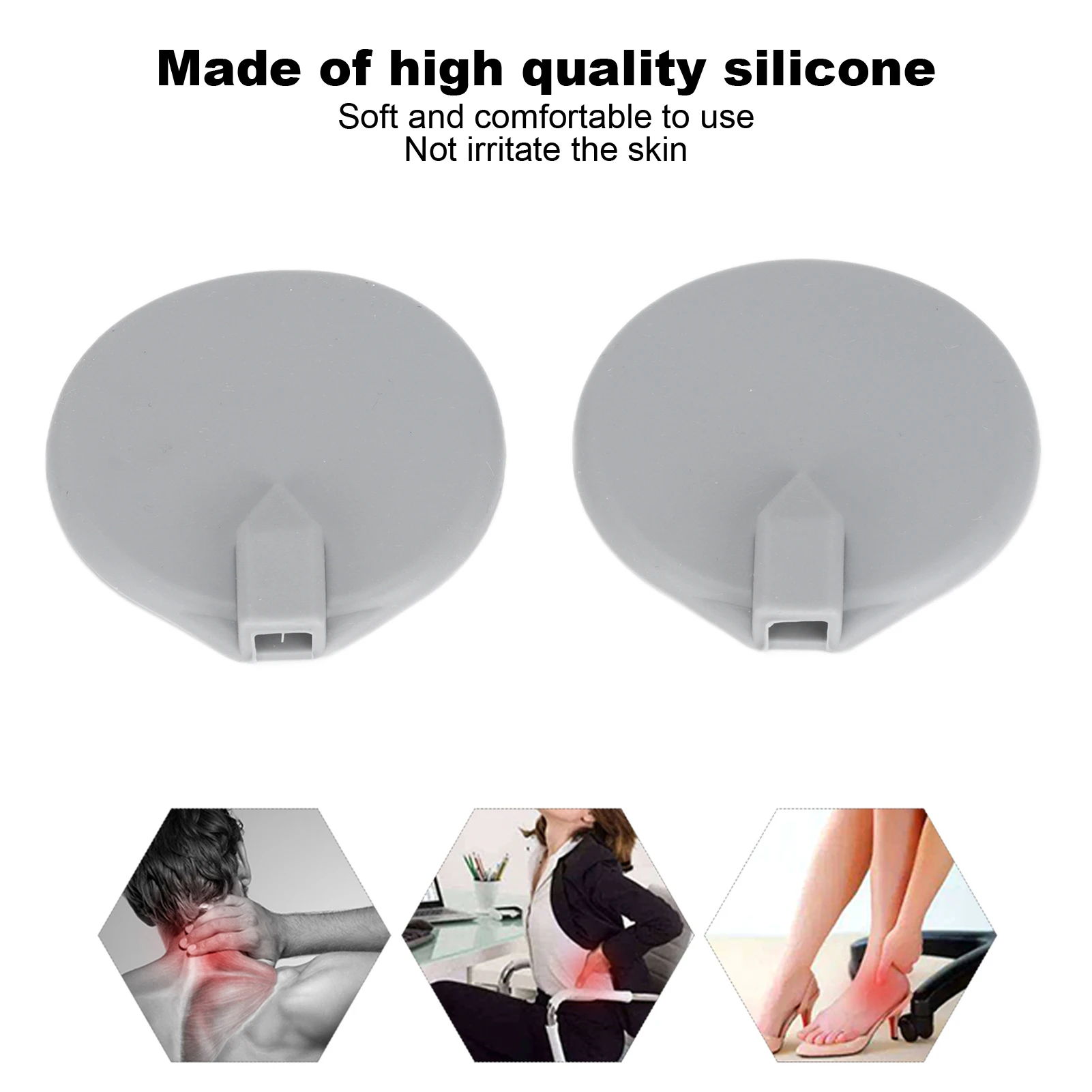 2pcs 65mm/2.56in Diameter Electrode Pads Round Silicon Pads for Electric Tens Slimming Therapy Machine Electrode Pads