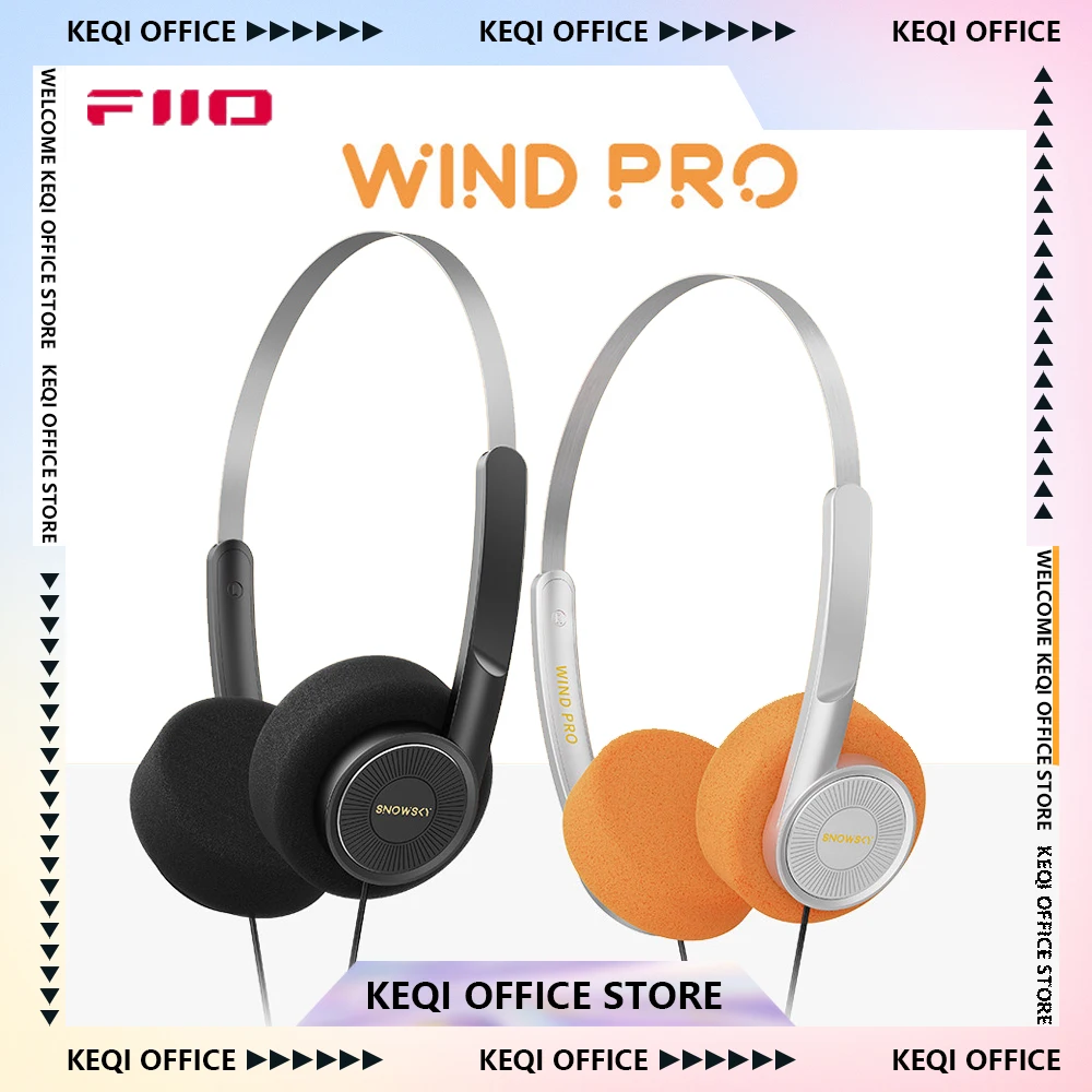 FIIO WIND PRO Headphones With Mic HiFi 40mm Dynamic Driver Lightweight Wired Headphone Warm HiFi Sound Vocal Tuning Custom Gifts