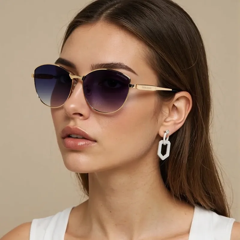 Gafas de sol de moda de marca de lujo CH, esenciales para ir de compras y ocio, gafas con montura elíptica de moda de alta belleza con gradiente