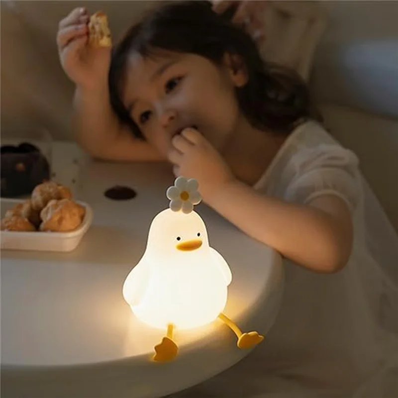 

MAKE-3 Colors Silicone Night Lights 1200Mah Rechargeable Cute Lamp Timer Night Light For Living Room
