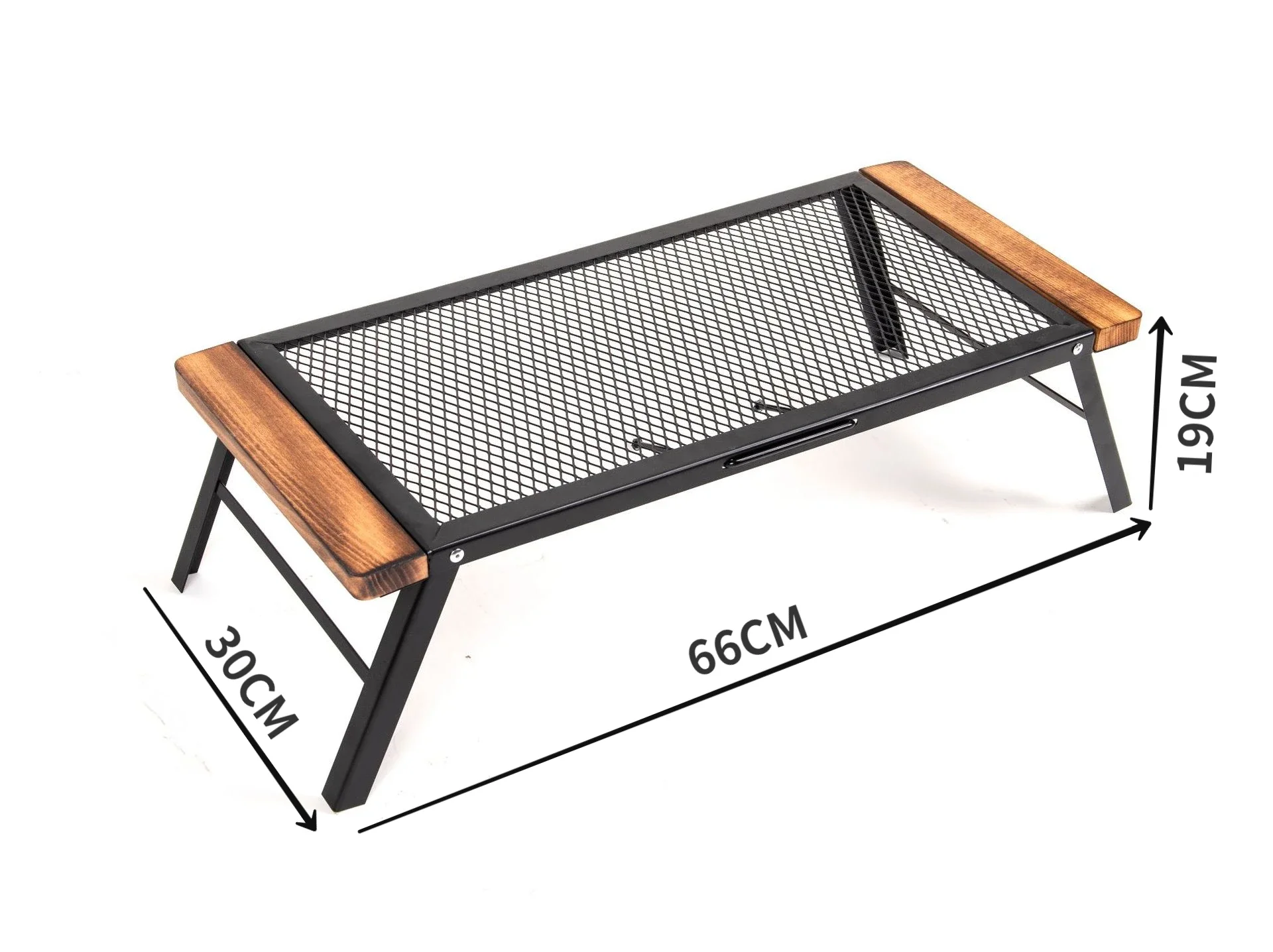 Newest Outdoor Camping Folding Table Portable Solid Wood Iron Mesh Picnic Table Outdoor Travel Storage Table