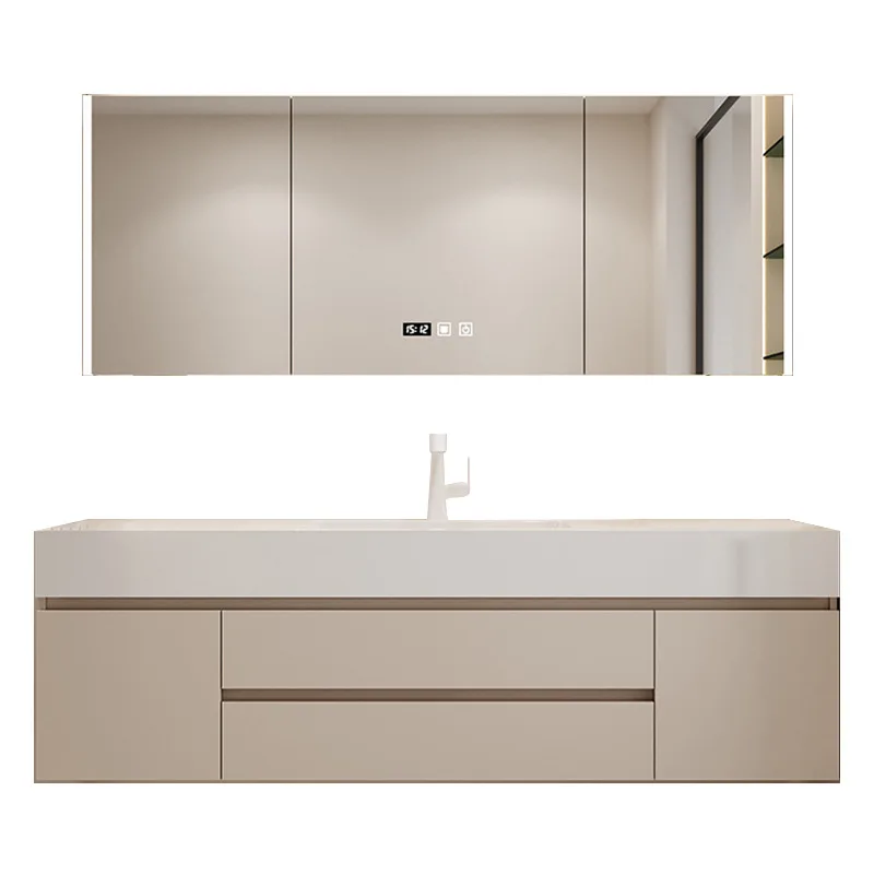 

[Spot] Rock slab ceramic seamless basin, bathroom hand and face integrated basin, bathroom cabinet combination washtable manufac