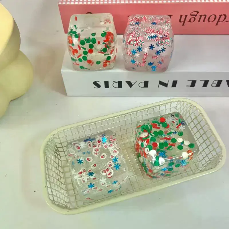 1 قطعة سلسلة عيد الميلاد لعبة حسية طابا كرات الإجهاد مكعب بطيئة الارتفاع لعب للأطفال والكبار الاسترخاء هدية #3