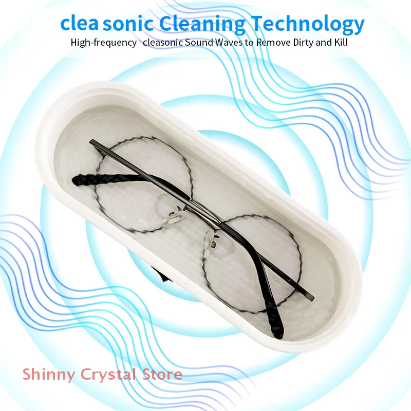 ماكينة تنظيف النظارات بالموجات فوق الصوتية عالية التردد، تحكم لاسلكي، تنظيف متعدد الأغراض لساعة العدسات اللاصقة والمجوهرات
