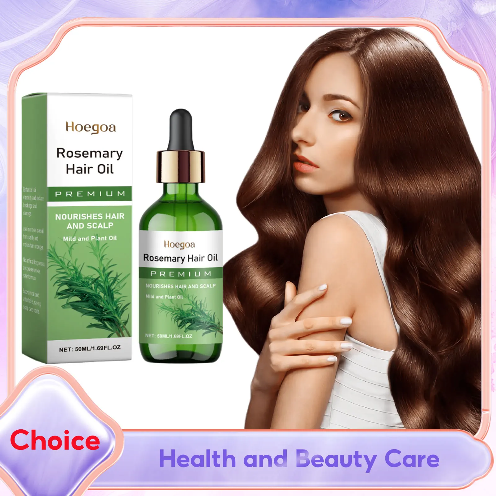 

Rosemary Hair Oil for Hair Growth Growing Thicken Scalp Treatment Nourishing Volumizing Anti-Breakage Hair Strengthening Serum