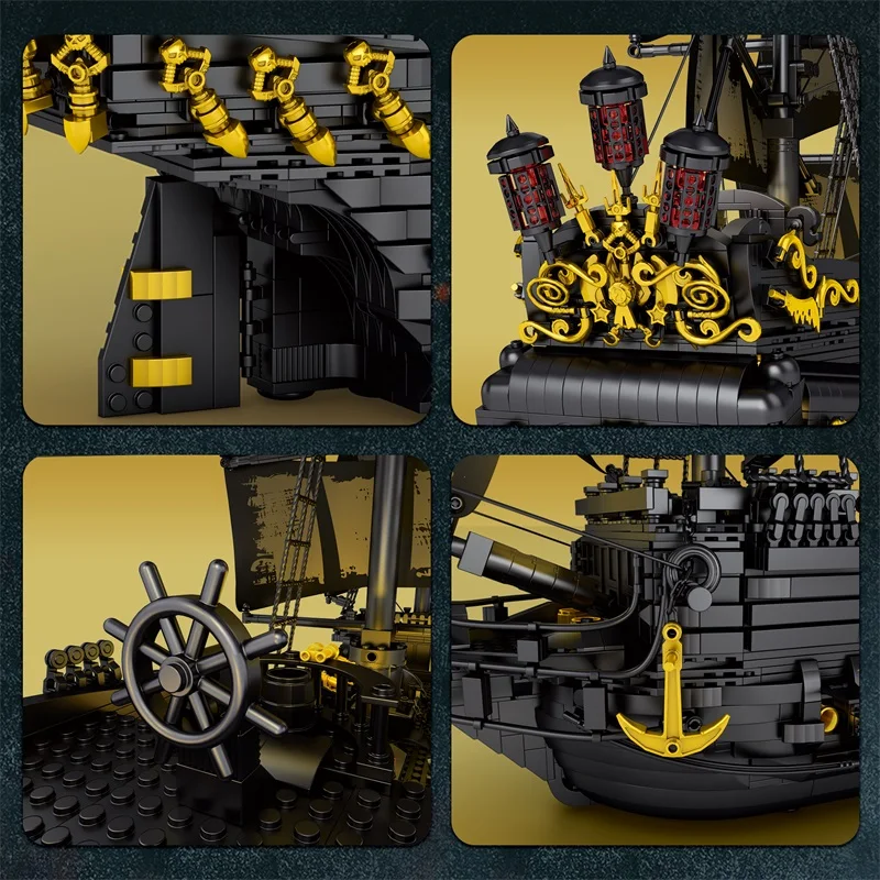 4304 pçs preto pérola navio pirata modelo blocos de construção filme esqueleto aventura barco montagem tijolos conjunto crianças brinquedos presentes aniversário