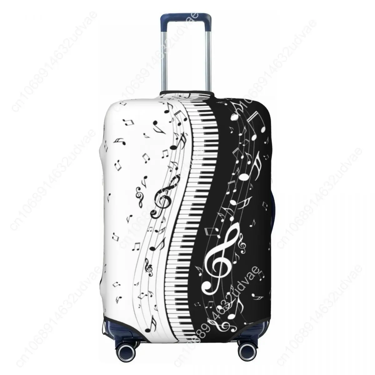 

Piano Keys Music Notes Custom Luggage Cover Funny Suitcase Protector Covers Suit for 18-32 Inch