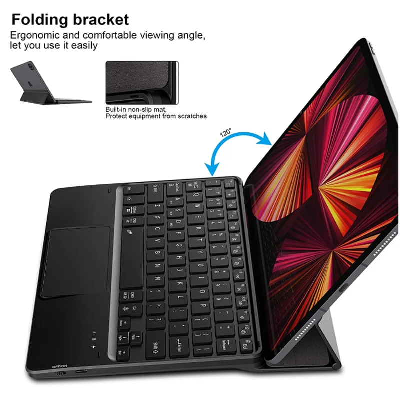 Funda protectora con Bluetooth para teclado Teclast X4, X6 Pro, X6 Plus, Tablet, PC, con función de soporte, color negro